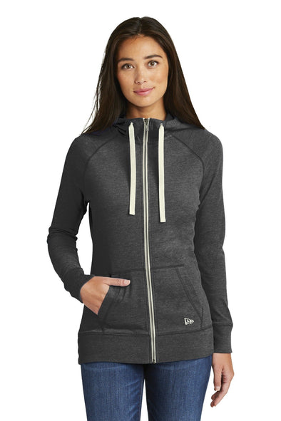 New Era Ladies Sueded Cotton Blend Full-Zip Hoodie. LNEA122