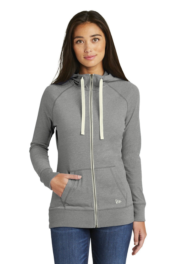New Era Ladies Sueded Cotton Blend Full-Zip Hoodie. LNEA122