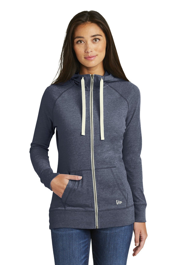 New Era Ladies Sueded Cotton Blend Full-Zip Hoodie. LNEA122