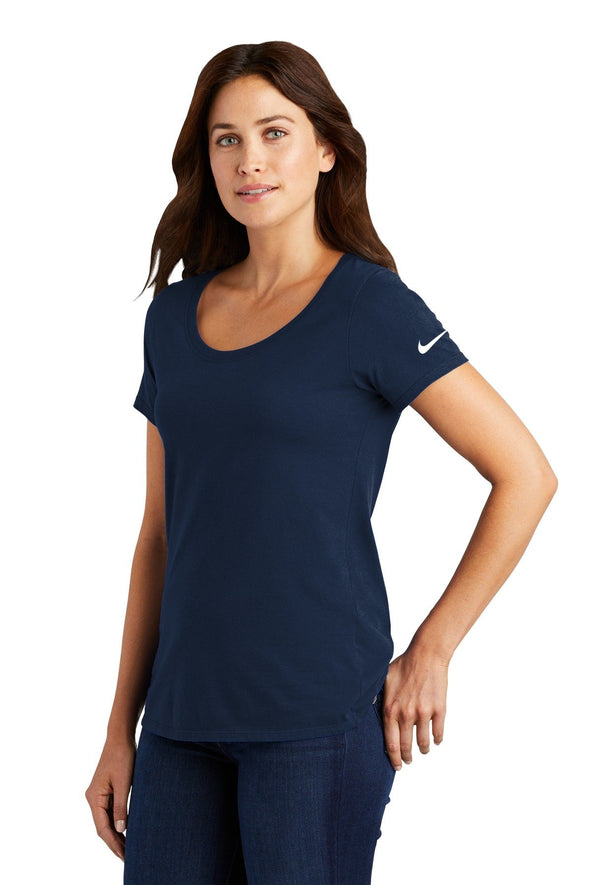 Nike Ladies Dri-FIT Cotton/Poly Scoop Neck Tee. NKBQ5234