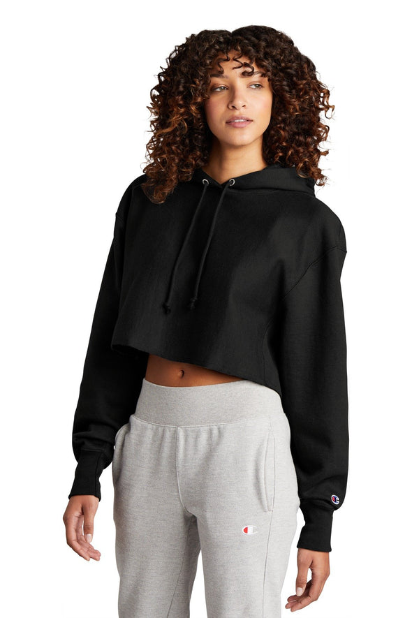 Champion Women's Reverse Weave Cropped Cut-Off Hooded Sweatshirt RW01W