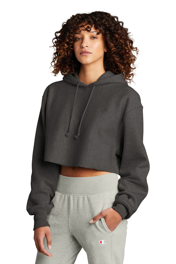 Champion Women's Reverse Weave Cropped Cut-Off Hooded Sweatshirt RW01W