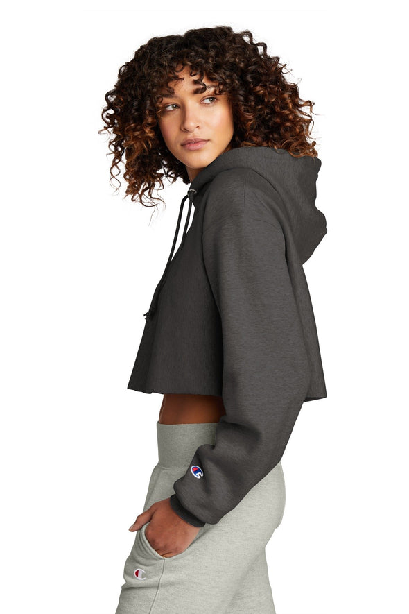 Champion Women's Reverse Weave Cropped Cut-Off Hooded Sweatshirt RW01W