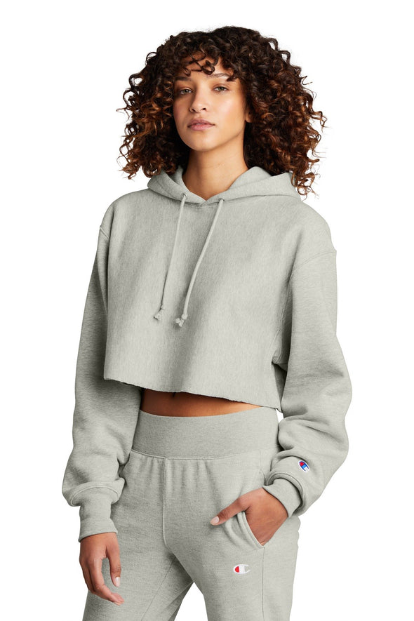 Champion Women's Reverse Weave Cropped Cut-Off Hooded Sweatshirt RW01W