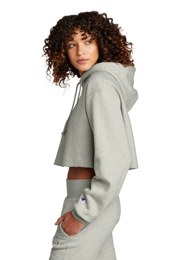Champion Women's Reverse Weave Cropped Cut-Off Hooded Sweatshirt RW01W